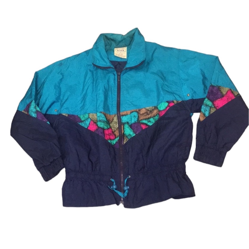 Westside collection 1990s Colorblock track suit jacket windbreaker size medium